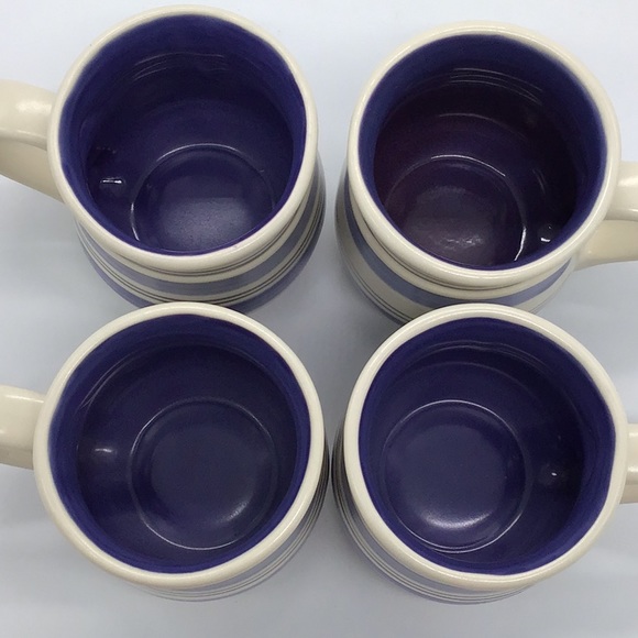 Pfaltzgraff Mexico RIO Blue Stoneware Coffee Mug Set Of 4 - Picture 2 of 2